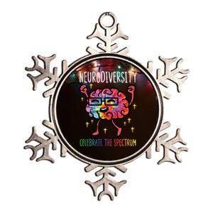 Neurodiversity Brain Autism Awareness Asd Adhd Metallic Star Ornament