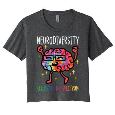 Neurodiversity Brain Autism Awareness Asd Adhd Women's Crop Top Tee