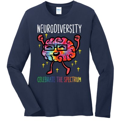 Neurodiversity Brain Autism Awareness Asd Adhd Ladies Long Sleeve Shirt