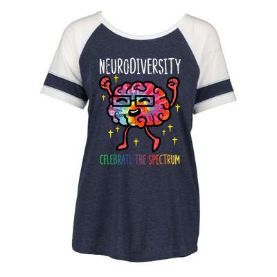 Neurodiversity Brain Autism Awareness Asd Adhd Enza Ladies Jersey Colorblock Tee