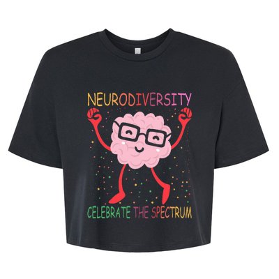 Neurodiversity Brain Autism Awareness Asd Adhd Bella+Canvas Jersey Crop Tee