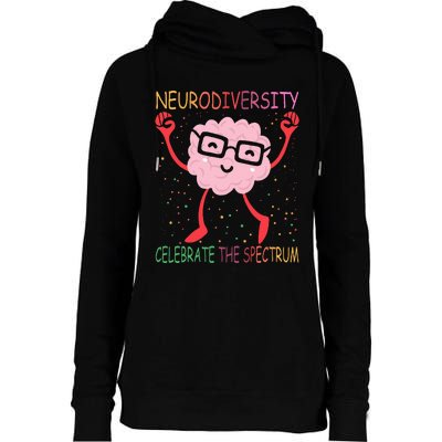 Neurodiversity Brain Autism Awareness Asd Adhd Womens Funnel Neck Pullover Hood