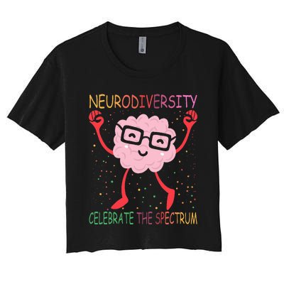 Neurodiversity Brain Autism Awareness Asd Adhd Women's Crop Top Tee