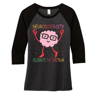 Neurodiversity Brain Autism Awareness Asd Adhd Women's Tri-Blend 3/4-Sleeve Raglan Shirt