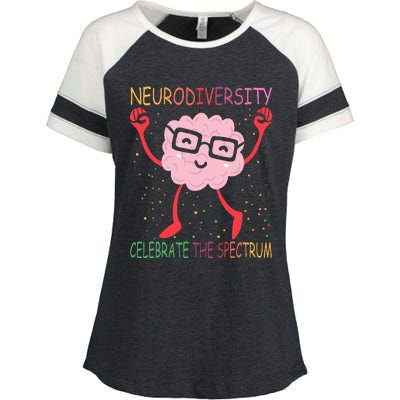 Neurodiversity Brain Autism Awareness Asd Adhd Enza Ladies Jersey Colorblock Tee