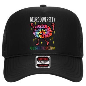 Neurodiversity Brain Autism Awareness ASD ADHD High Crown Mesh Back Trucker Hat