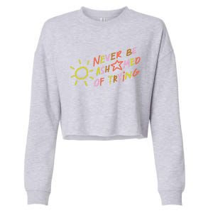 Never Be Ashamed Of Trying Cropped Pullover Crew