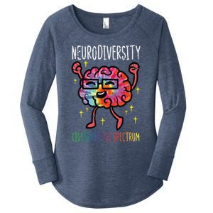 Neurodiversity Brain Autism Awareness ASD ADHD Men Women Women's Perfect Tri Tunic Long Sleeve Shirt