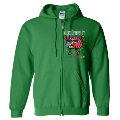 Neurodiversity Brain Autism Awareness Asd Adhd Full Zip Hoodie