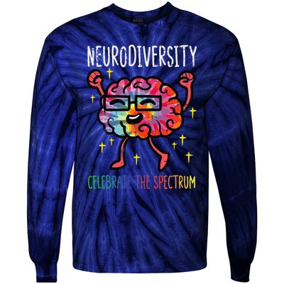 Neurodiversity Brain Autism Awareness Asd Adhd Tie-Dye Long Sleeve Shirt