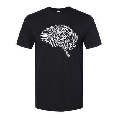 Neurology Brain Anatomy Typography Rn Neuroscience Nurse Neurologist Softstyle® CVC T-Shirt