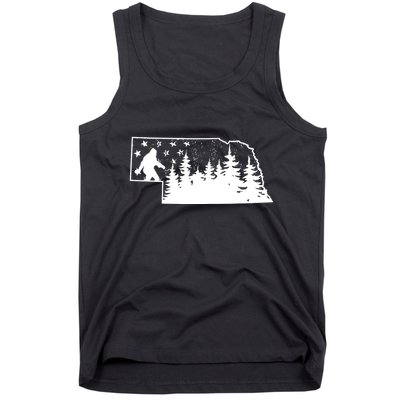 Nebraska Bigfoot American Flag Sasquatch Usa Flag Nebraska Tank Top