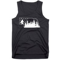 Nebraska Bigfoot American Flag Sasquatch Usa Flag Nebraska Tank Top