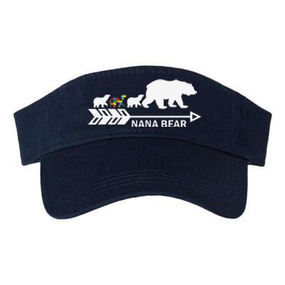 Nana Bear Autism Awareness Autism Nana Tees Valucap Bio-Washed Visor