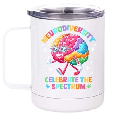 Neurodiversity Brain Autism Awareness Asd Adhd Gift 12 oz Stainless Steel Tumbler Cup