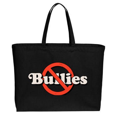 No Bully Bullies Are Cowards Be Kind Kindness Retro Vintage Cotton Canvas Jumbo Tote