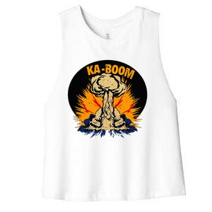 Nuclear Bomb Blast Explosion Detonation Kaboom! Women's Racerback Cropped Tank