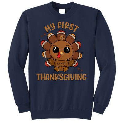 New Born Baby My First Thanksgiving Cute Tall Sweatshirt