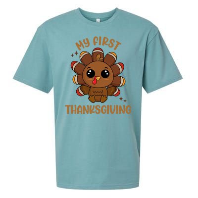 New Born Baby My First Thanksgiving Cute Sueded Cloud Jersey T-Shirt