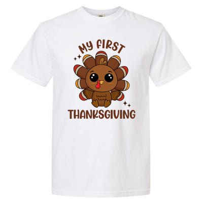 New Born Baby My First Thanksgiving Cute Garment-Dyed Heavyweight T-Shirt