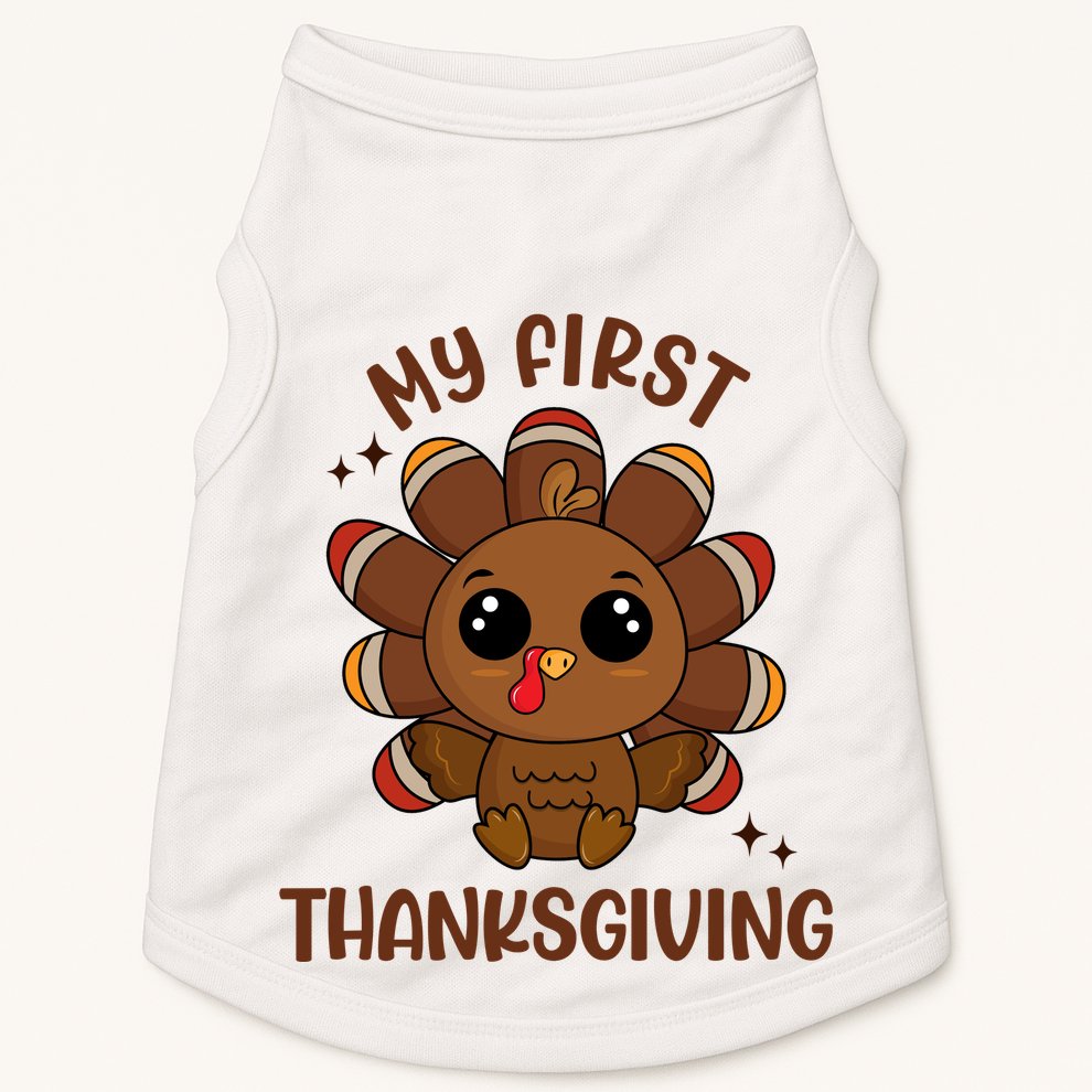 New Born Baby My First Thanksgiving Cute Doggie Tank