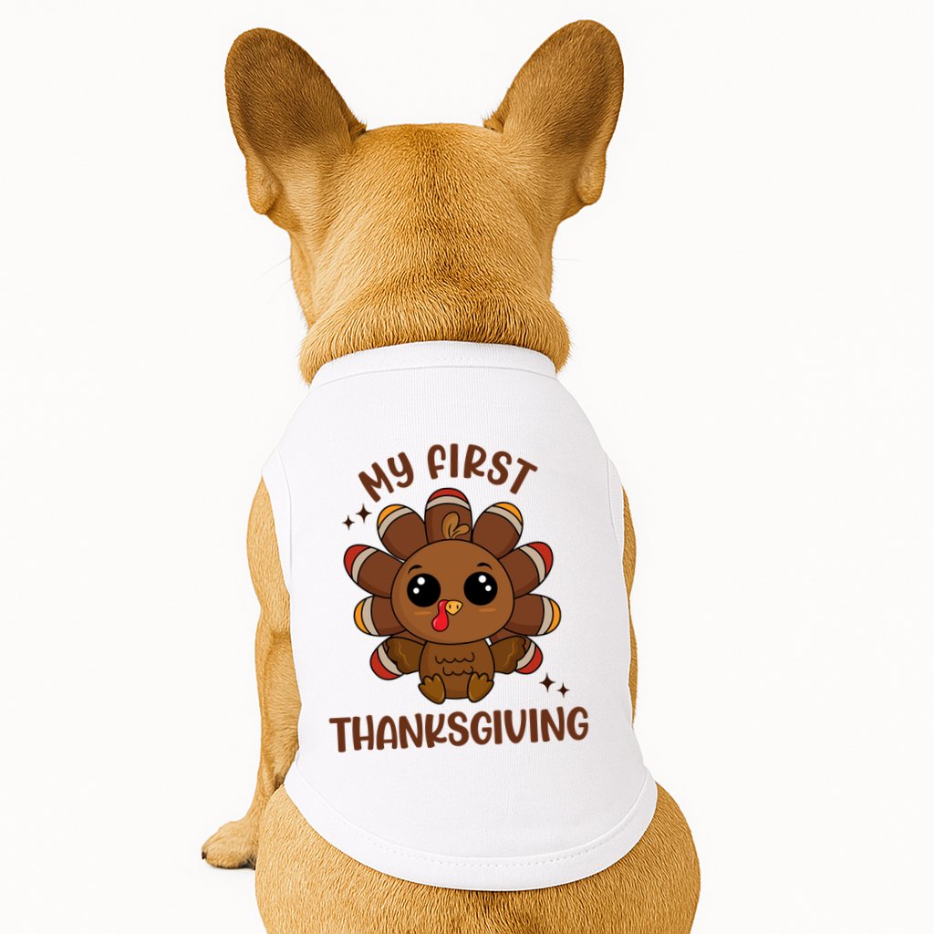 New Born Baby My First Thanksgiving Cute Doggie Tank