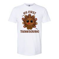 New Born Baby My First Thanksgiving Cute Softstyle CVC T-Shirt