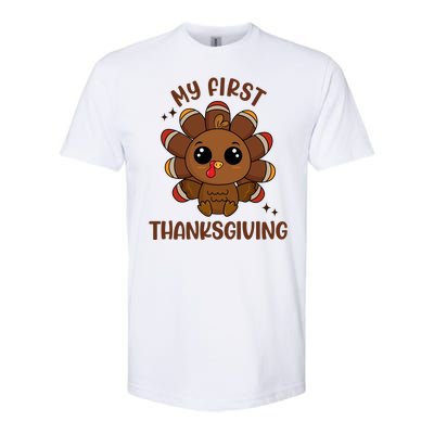 New Born Baby My First Thanksgiving Cute Softstyle CVC T-Shirt