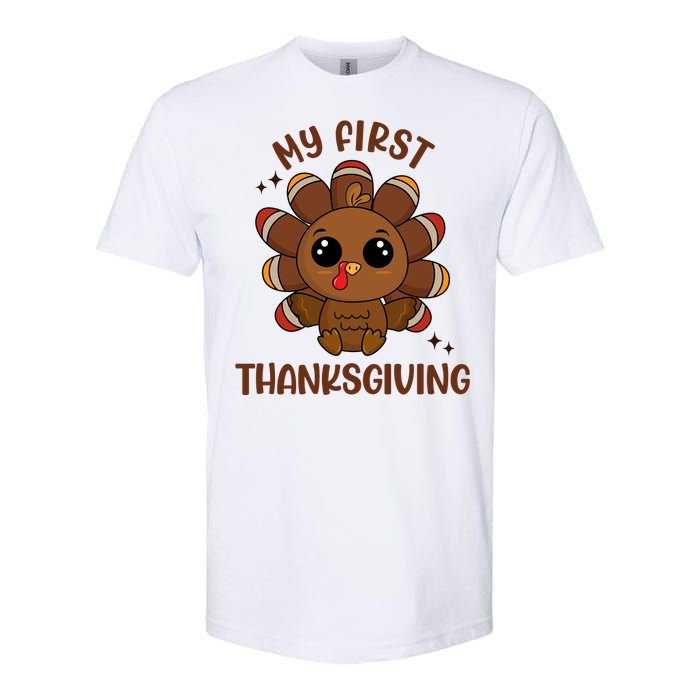 New Born Baby My First Thanksgiving Cute Softstyle CVC T-Shirt