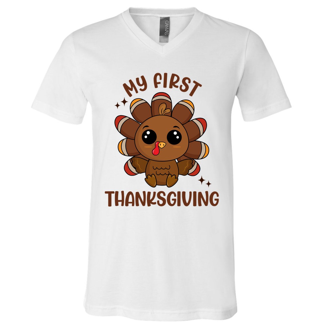 New Born Baby My First Thanksgiving Cute V-Neck T-Shirt