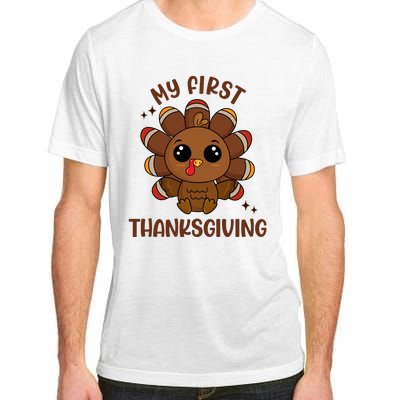 New Born Baby My First Thanksgiving Cute Adult ChromaSoft Performance T-Shirt