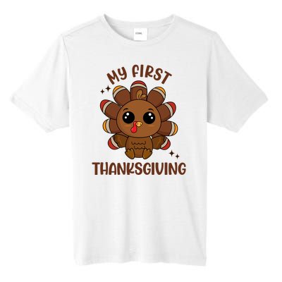 New Born Baby My First Thanksgiving Cute Tall Fusion ChromaSoft Performance T-Shirt