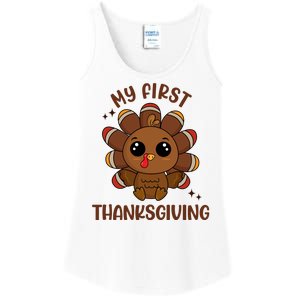 New Born Baby My First Thanksgiving Cute Ladies Essential Tank