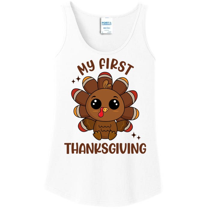 New Born Baby My First Thanksgiving Cute Ladies Essential Tank