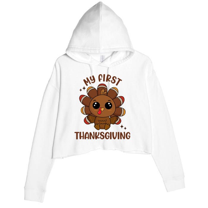 New Born Baby My First Thanksgiving Cute Crop Fleece Hoodie