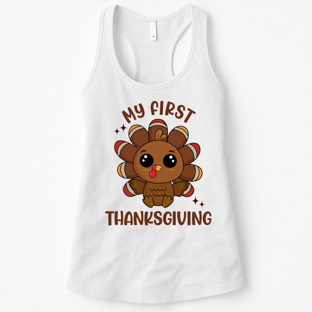 New Born Baby My First Thanksgiving Cute Womens Tank Top