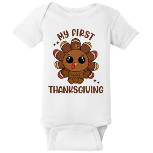 New Born Baby My First Thanksgiving Cute Baby Bodysuit