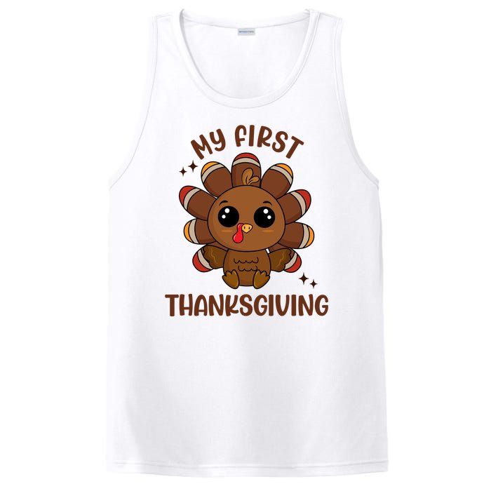 New Born Baby My First Thanksgiving Cute PosiCharge Competitor Tank