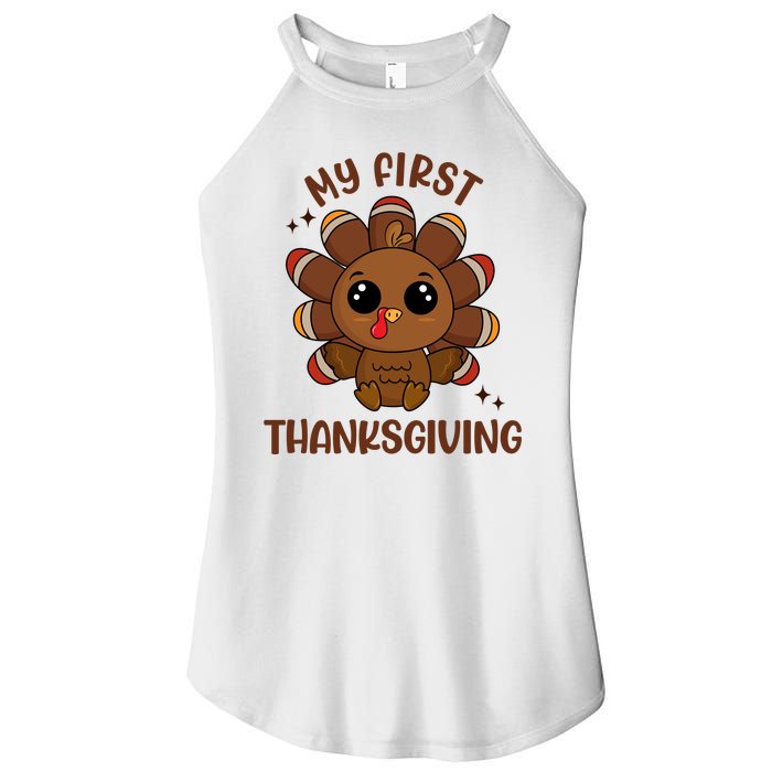 New Born Baby My First Thanksgiving Cute Women's Perfect Tri Rocker Tank