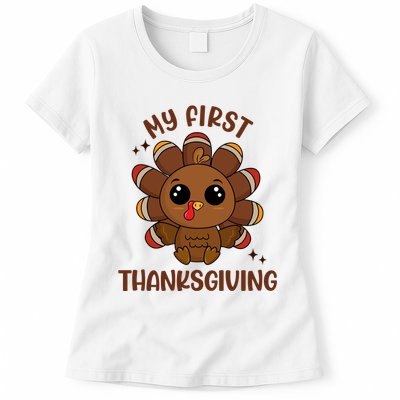 New Born Baby My First Thanksgiving Cute Womens T-Shirt