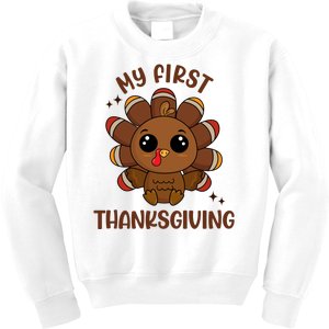 New Born Baby My First Thanksgiving Cute Kids Sweatshirt