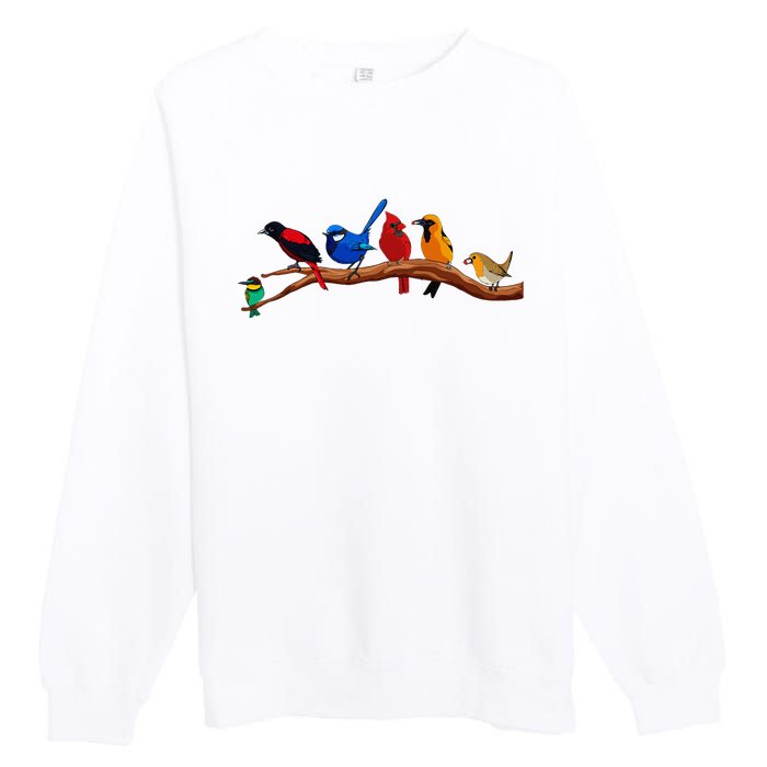 Nerd Birdwatcher Bird Watching Premium Crewneck Sweatshirt