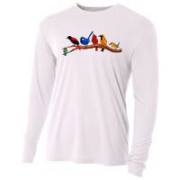 Nerd Birdwatcher Bird Watching Cooling Performance Long Sleeve Crew