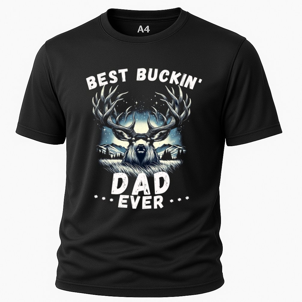 Novelty Big Buck FatherS Day Best Buckin Dad Ever Gift Cooling Performance Crew T-Shirt