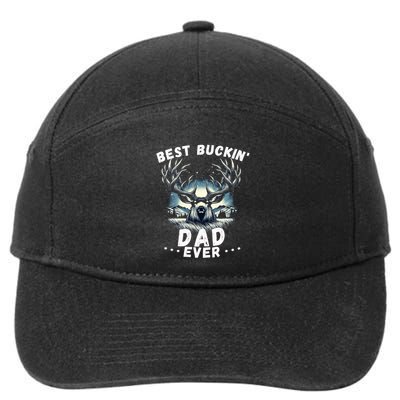 Novelty Big Buck FatherS Day Best Buckin Dad Ever Gift 7-Panel Snapback Hat