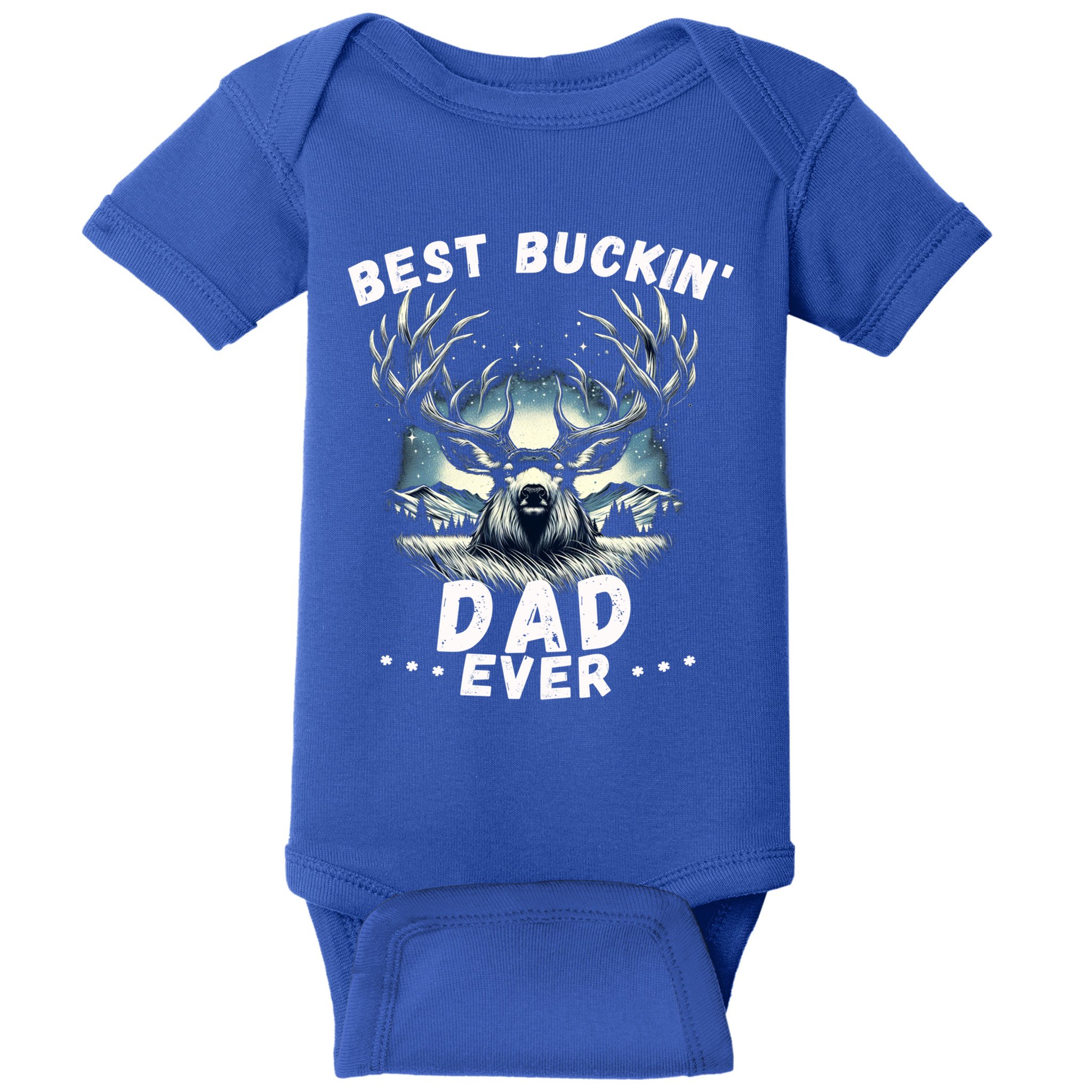Novelty Big Buck FatherS Day Best Buckin Dad Ever Gift Baby Bodysuit