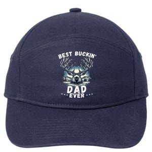 Novelty Big Buck FatherS Day Best Buckin Dad Ever Gift 7-Panel Snapback Hat