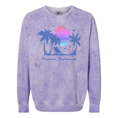 Nassau Bahamas Beach Vacation Spring Break Honeymoon Retro Funny Gift Colorblast Crewneck Sweatshirt