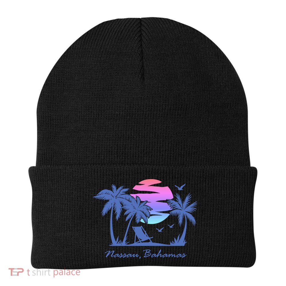 Nassau Bahamas Beach Vacation Spring Break Honeymoon Retro Funny Gift Beanie