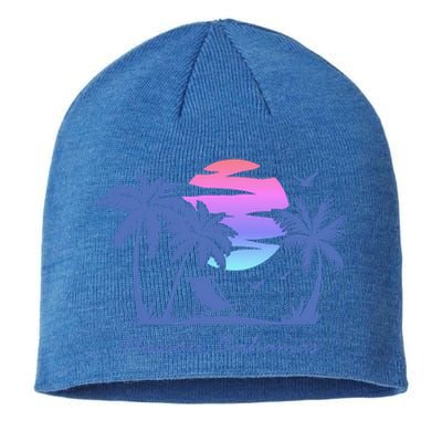 Nassau Bahamas Beach Vacation Spring Break Honeymoon Retro Funny Gift Sustainable Beanie